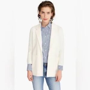 J. Crew Sophie Open Front Sweater Wool Knit Blazer Small Ivory J0244  $148